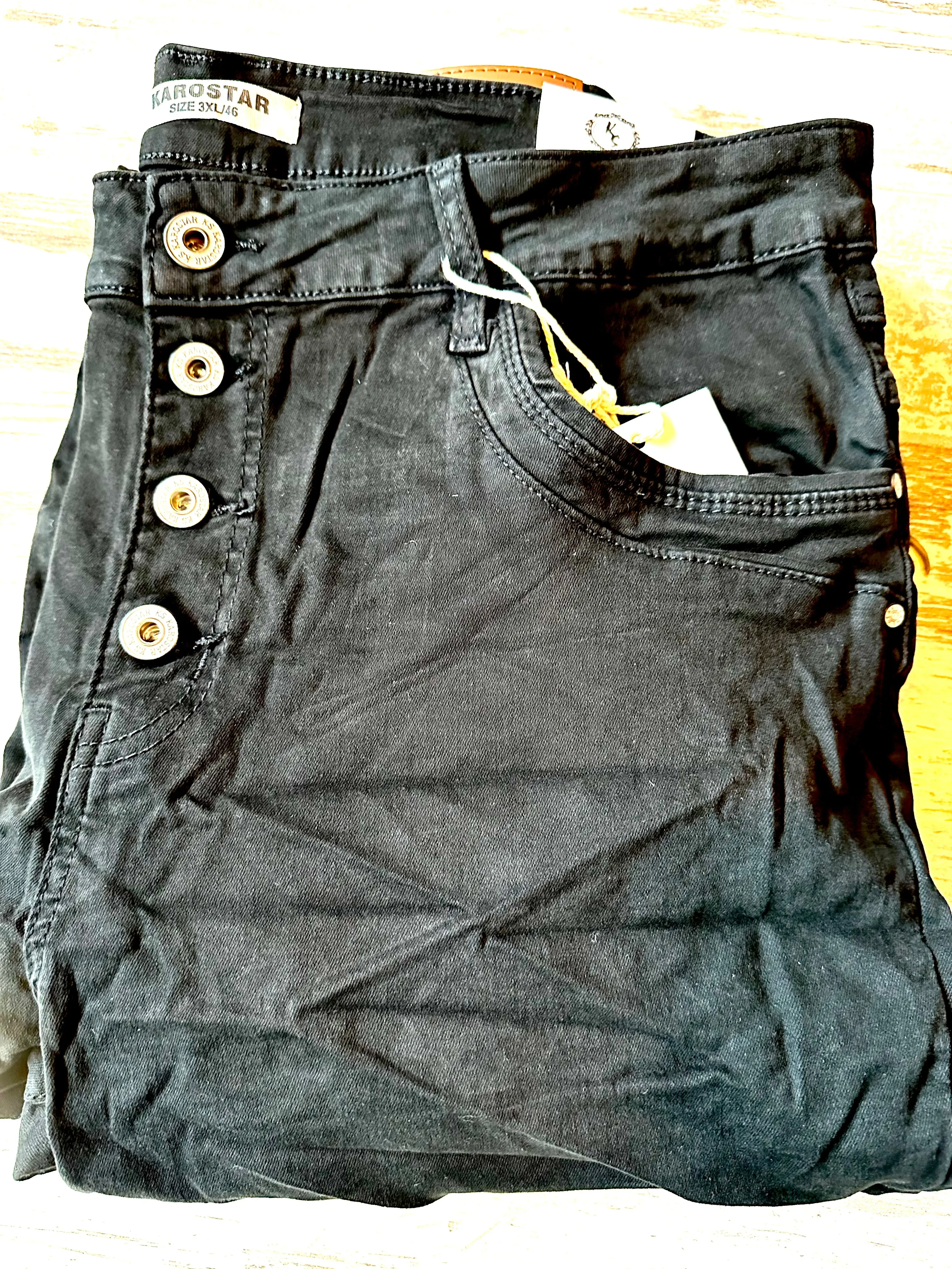 Karostar Jeans Schwarz bis Größe 48