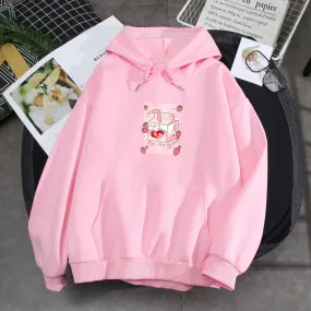 Kawaii Strawberry Milk Soft Hoodie