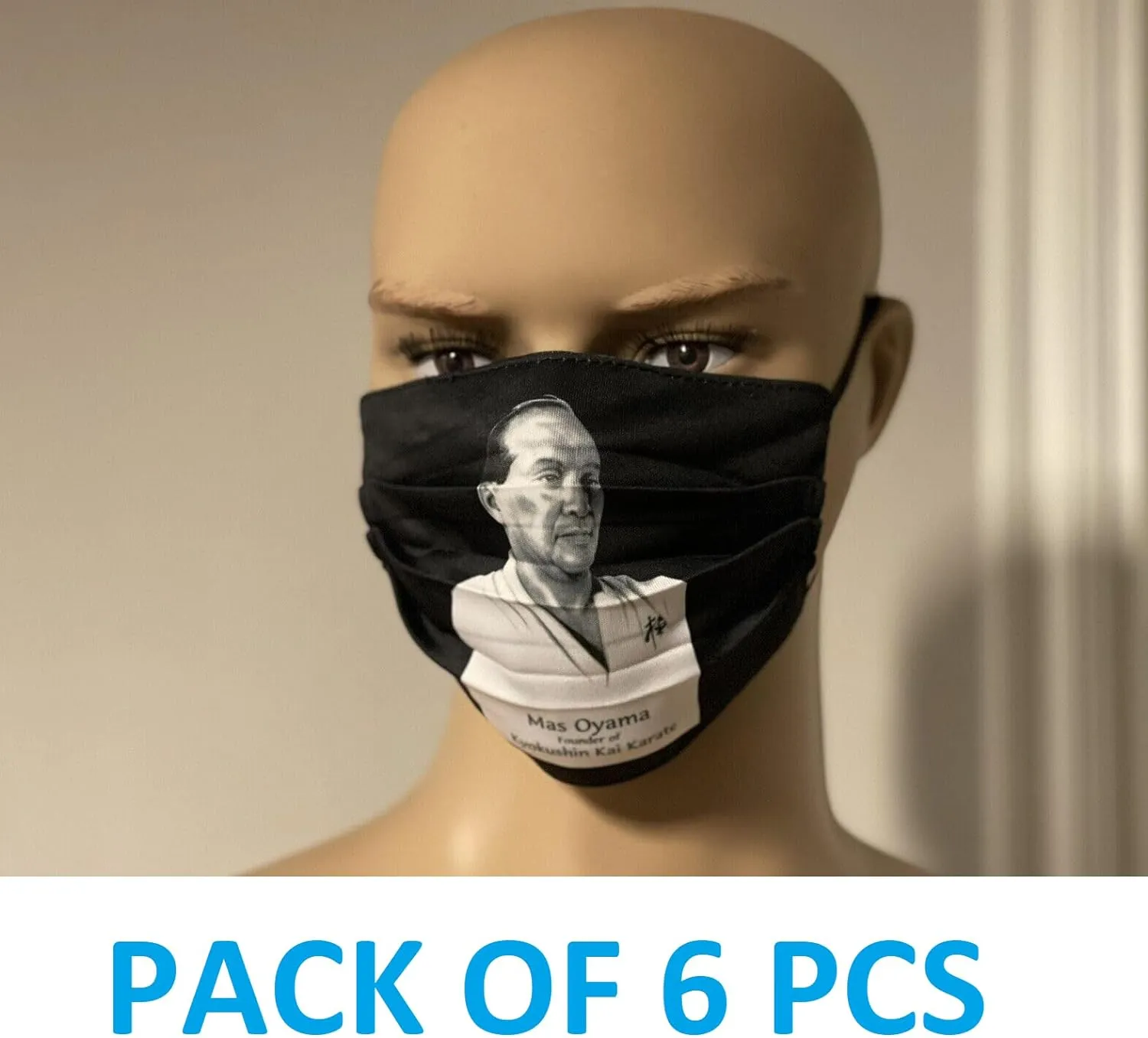 KYOKUSHIN KAI DOUBLE LAYER FACE MASKS- PACK OF 6 -BLACK