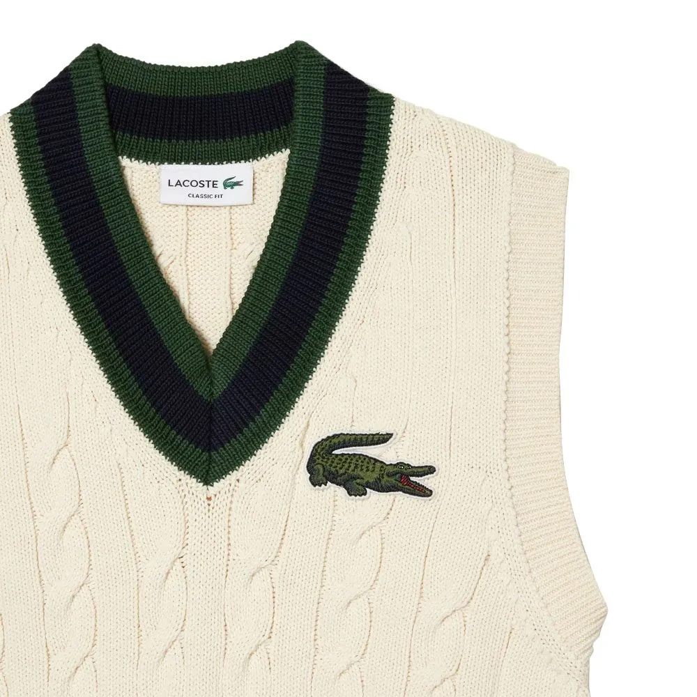 Lacoste Unisex Cable Knit Sweater Golf Vest 2023