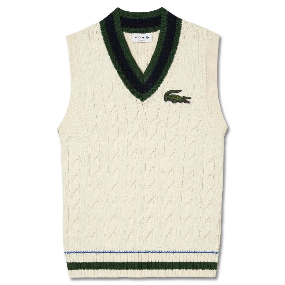 Lacoste Unisex Cable Knit Sweater Golf Vest 2023