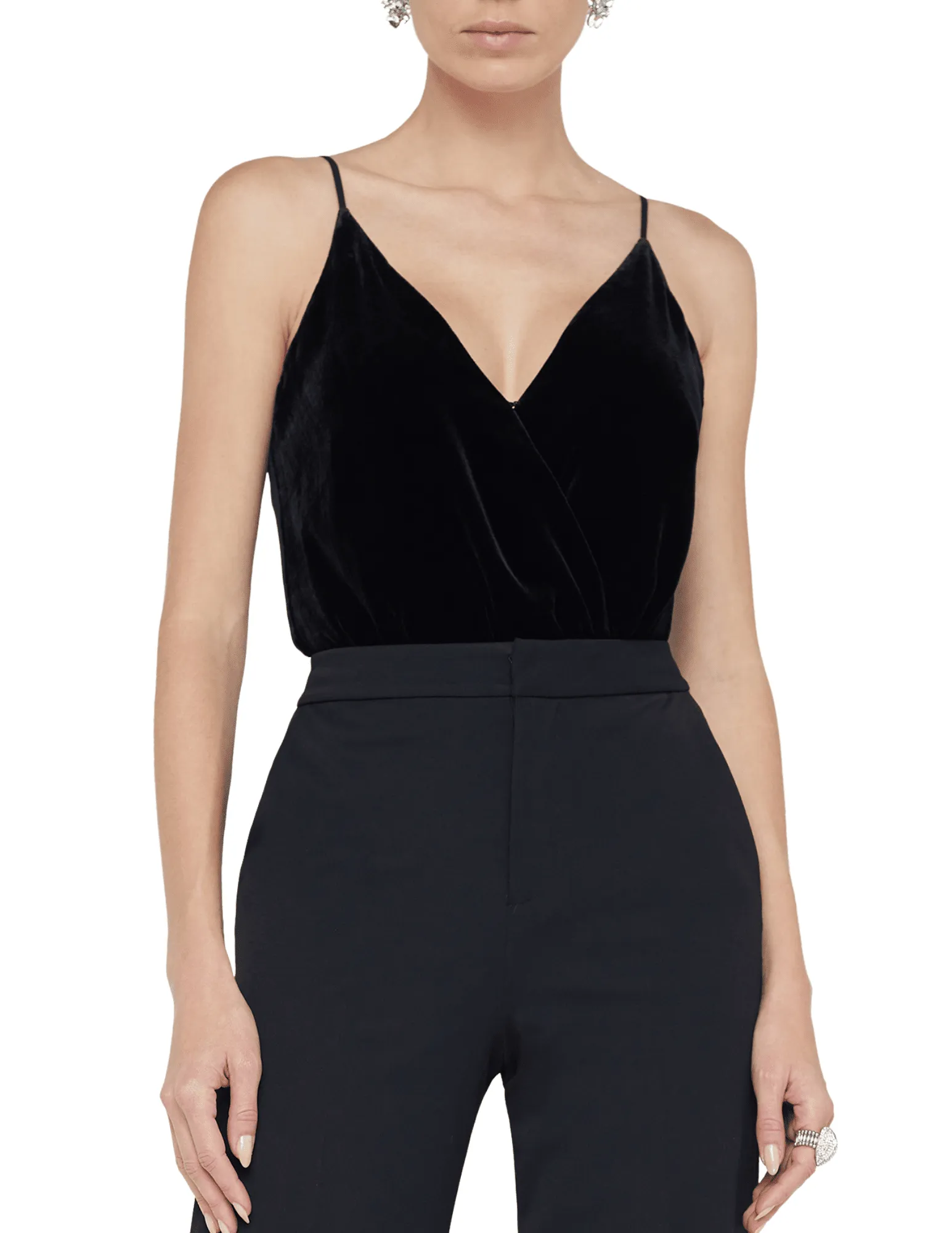 L'Agence Jaxon Velvet Surplice Bodysuit