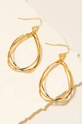 Layered Metallic Tear Dangle Earrings