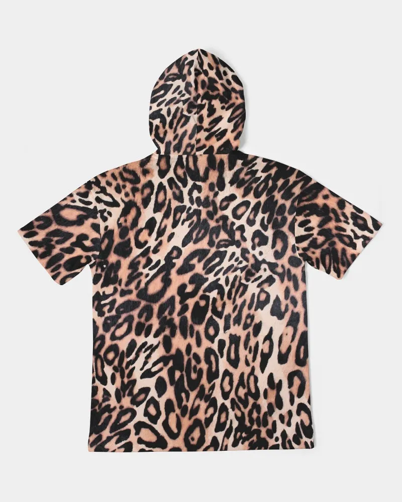 Leopard Print Premium Heavyweight Short Sleeve Hoodie