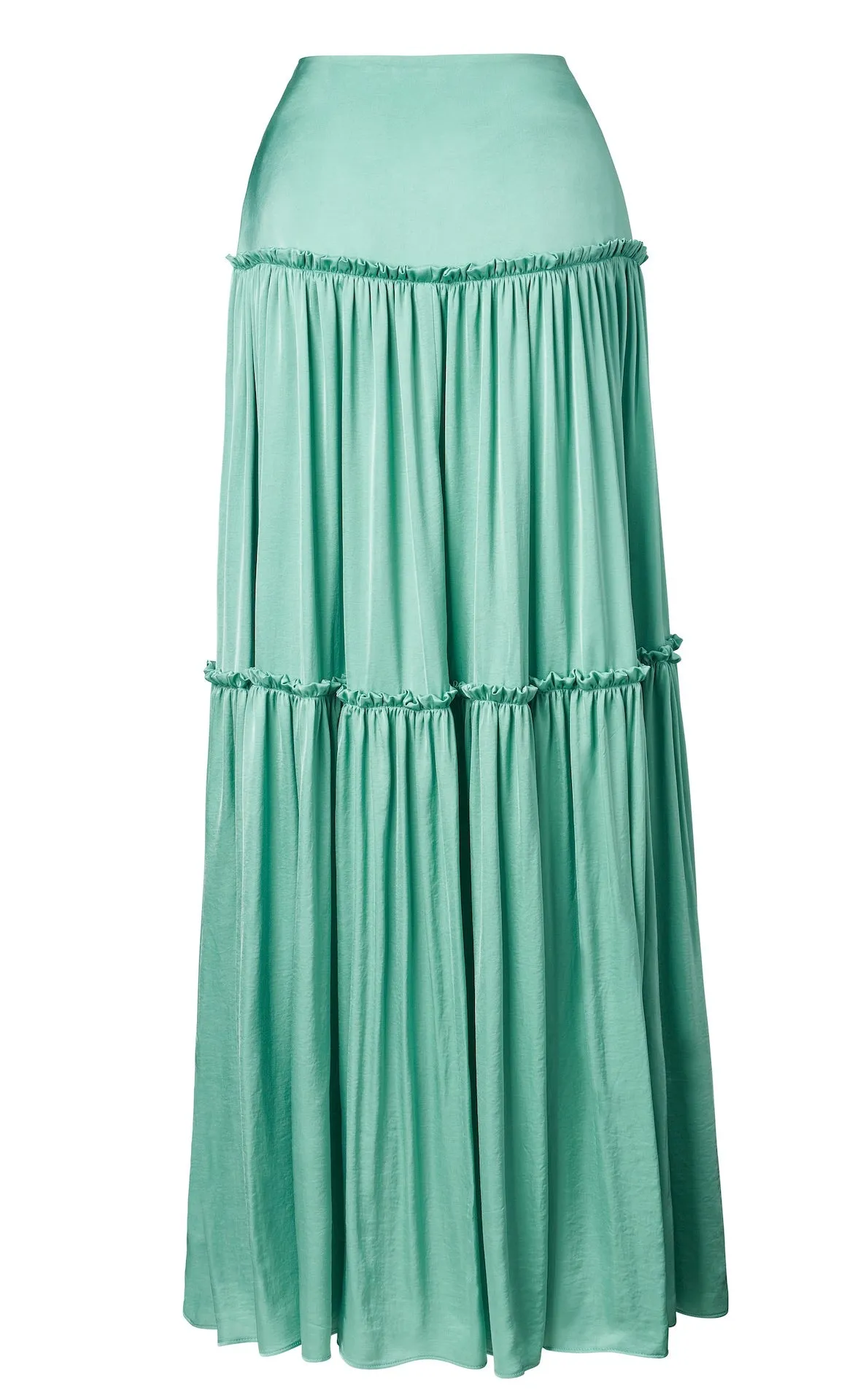 LILA Tiered Maxi Skirt - Mint