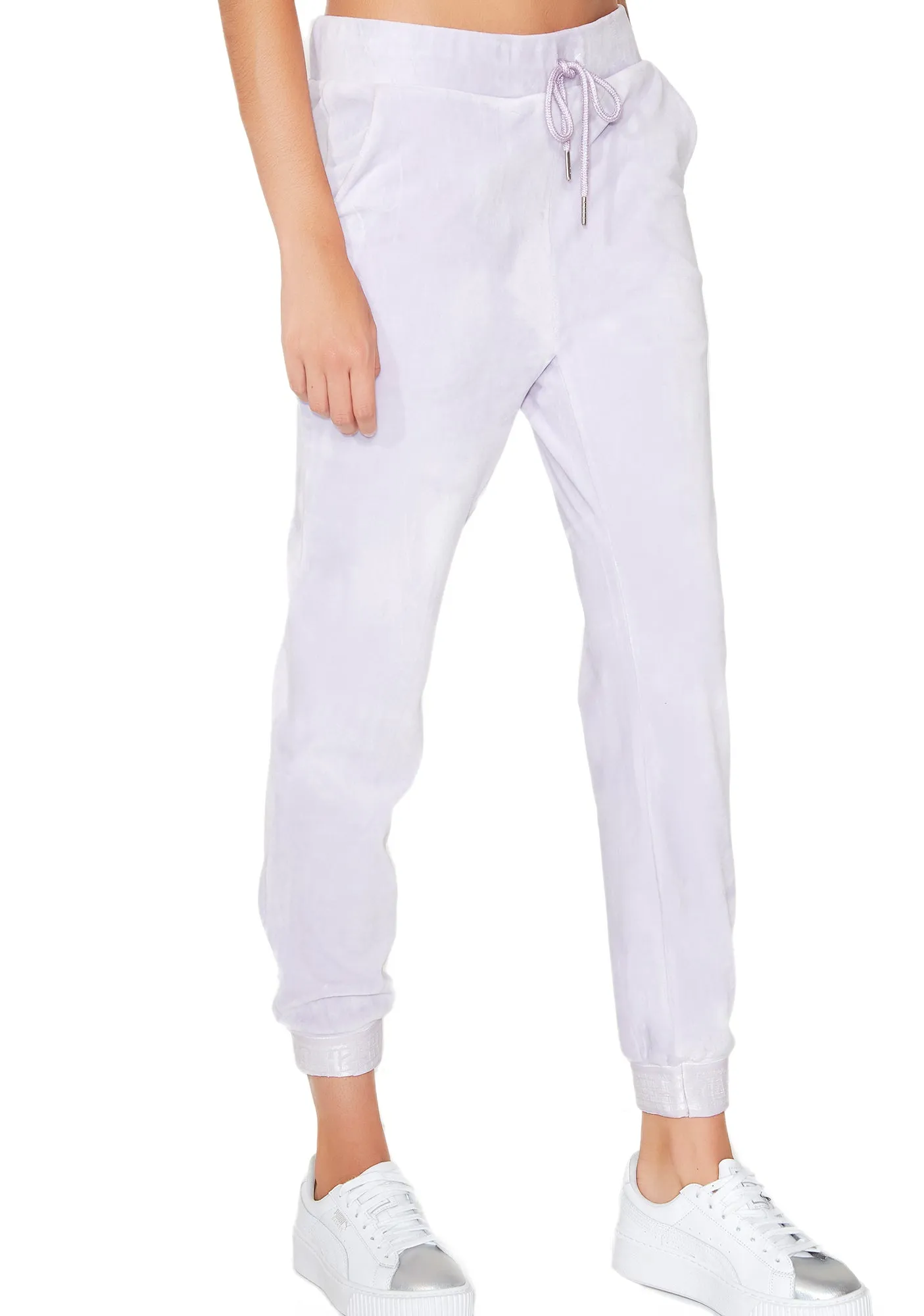 Lilac Velour Skinny Joggers