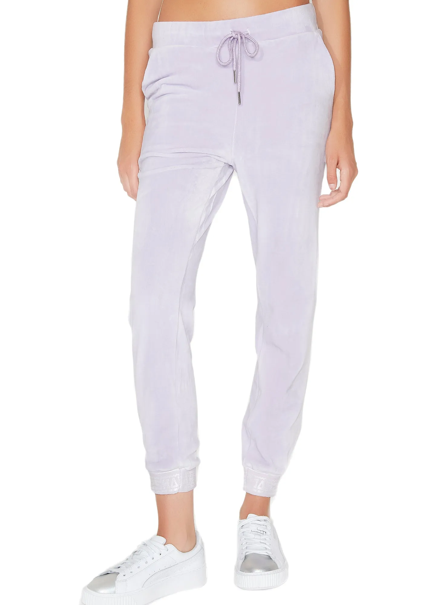 Lilac Velour Skinny Joggers