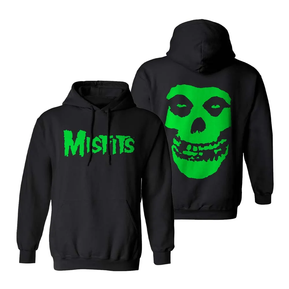 LIMITED EDITION Green Fiend Skull Black Pullover Hoodie