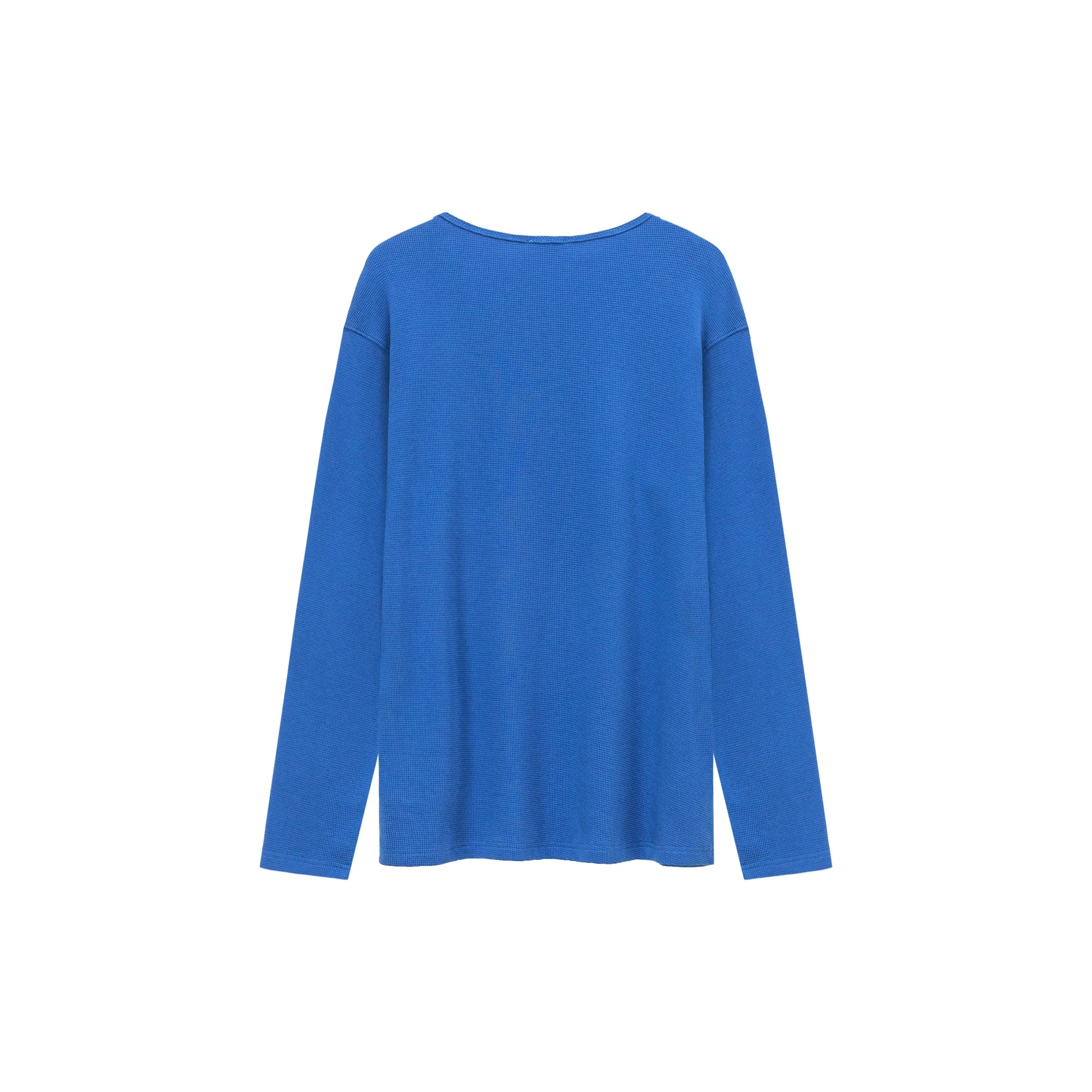 Logo Basic Open Collar Long Sleeve T-Shirt