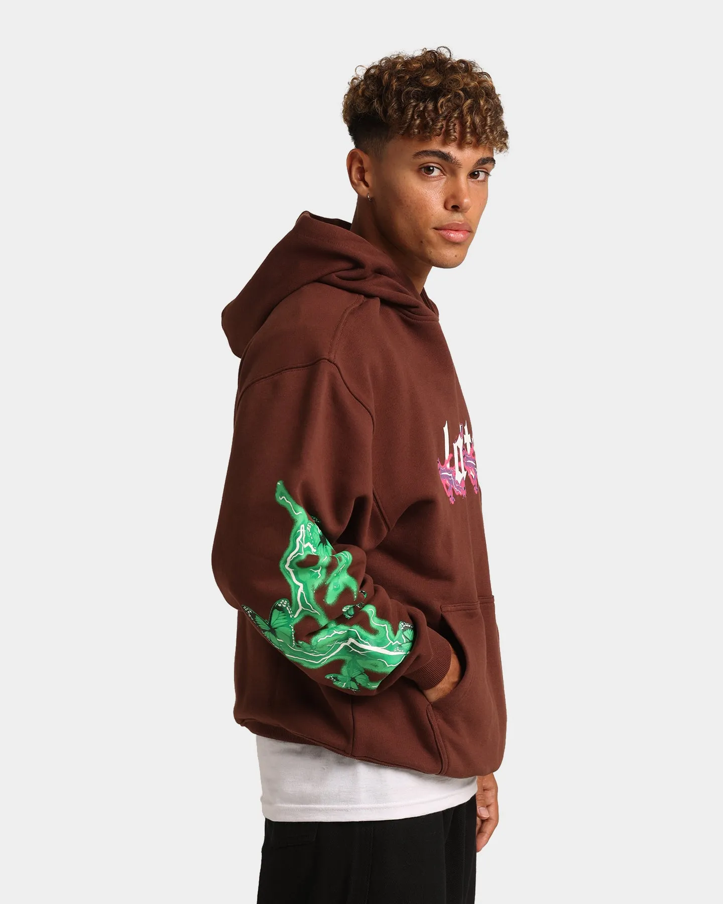 Loiter Electro Butterfly Hoodie Brown