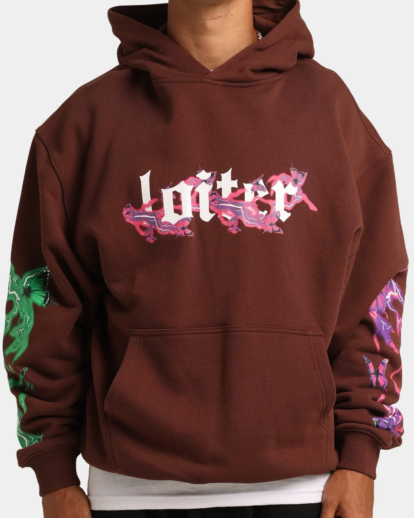 Loiter Electro Butterfly Hoodie Brown