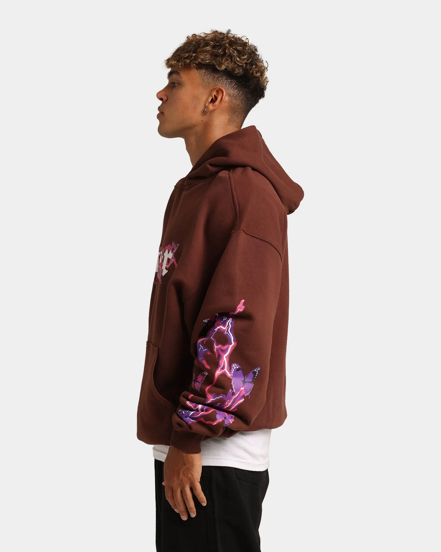 Loiter Electro Butterfly Hoodie Brown