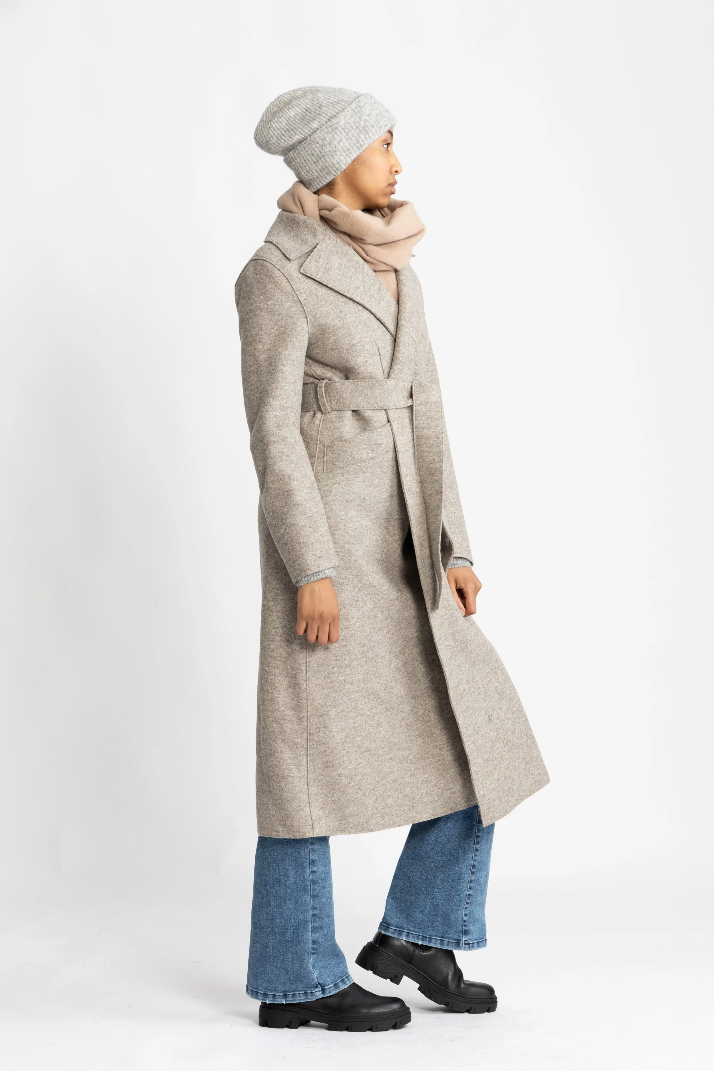 Long Maxi Coat Pressed Wool - Natural Casha