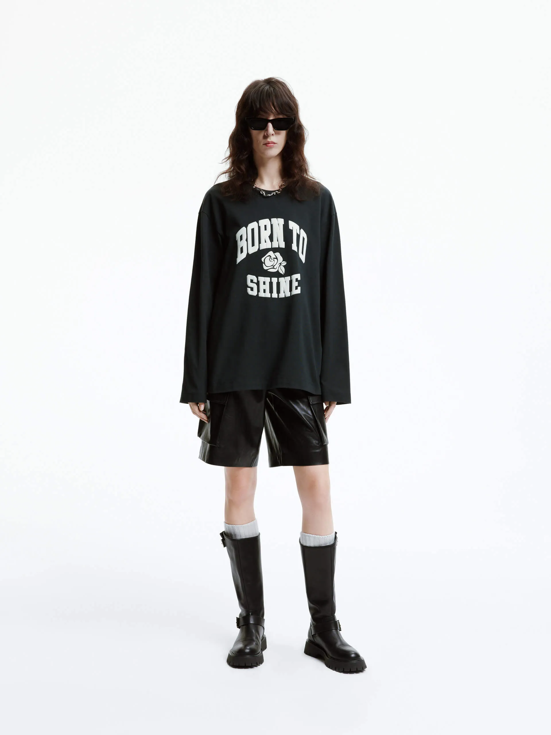 Long Sleeve Letter Print T-shirt