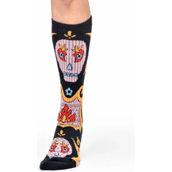 Lucky Skulls Black Western Boot Performance Socks - Lucky Chuck