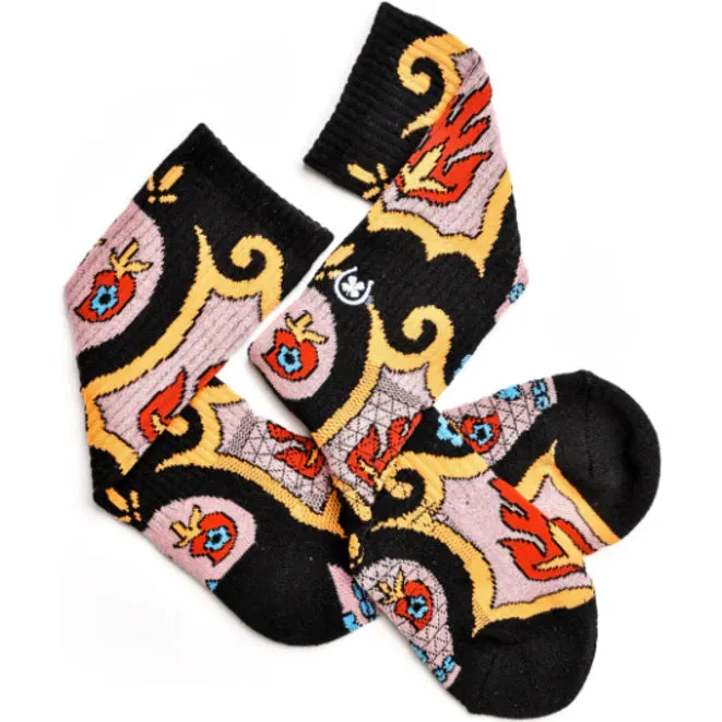 Lucky Skulls Black Western Boot Performance Socks - Lucky Chuck