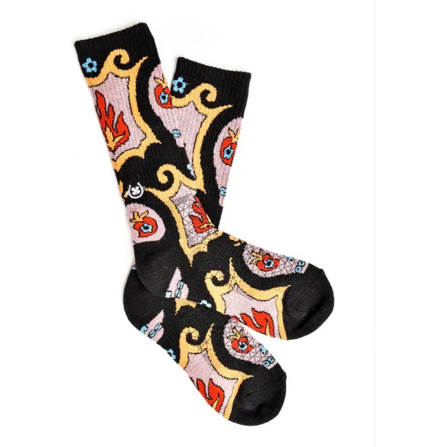 Lucky Skulls Black Western Boot Performance Socks - Lucky Chuck