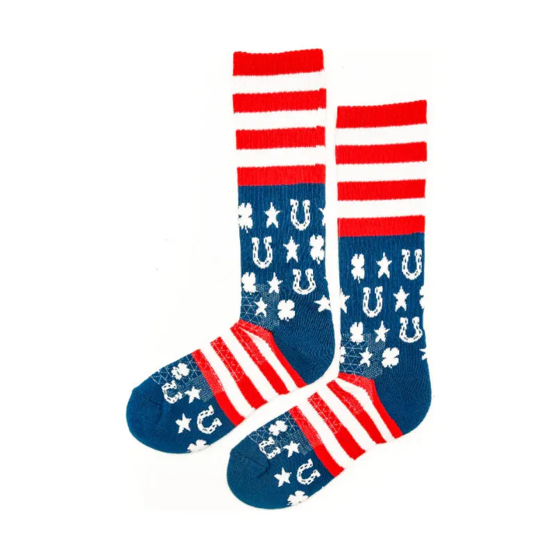 Lucky Stars and Stripes Boot Performance Socks - Lucky Chuck