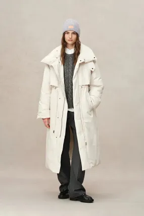 Maddalena White Duck Down Long Down Coat in Ultra Light Fabric