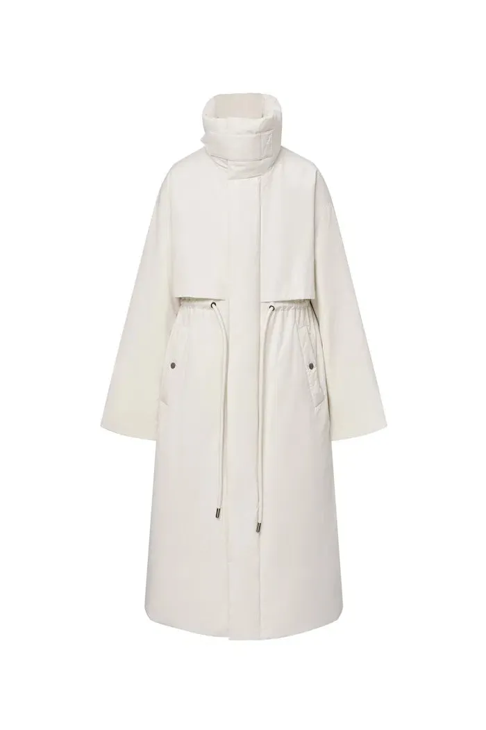 Maddalena White Duck Down Long Down Coat in Ultra Light Fabric