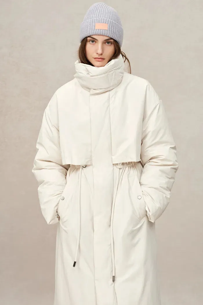 Maddalena White Duck Down Long Down Coat in Ultra Light Fabric