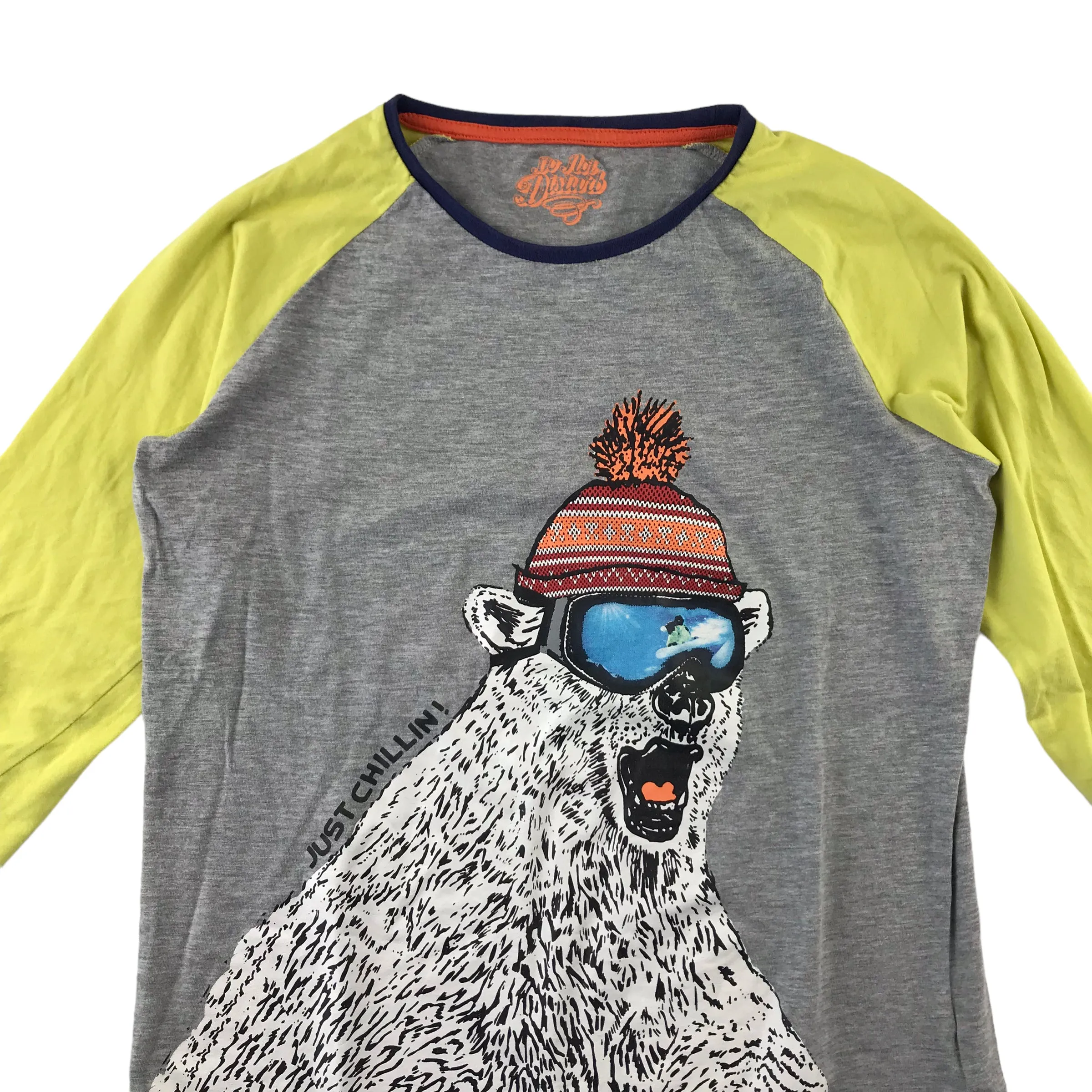 M&S t-shirt 11-12 years grey long sleeve polar bear print