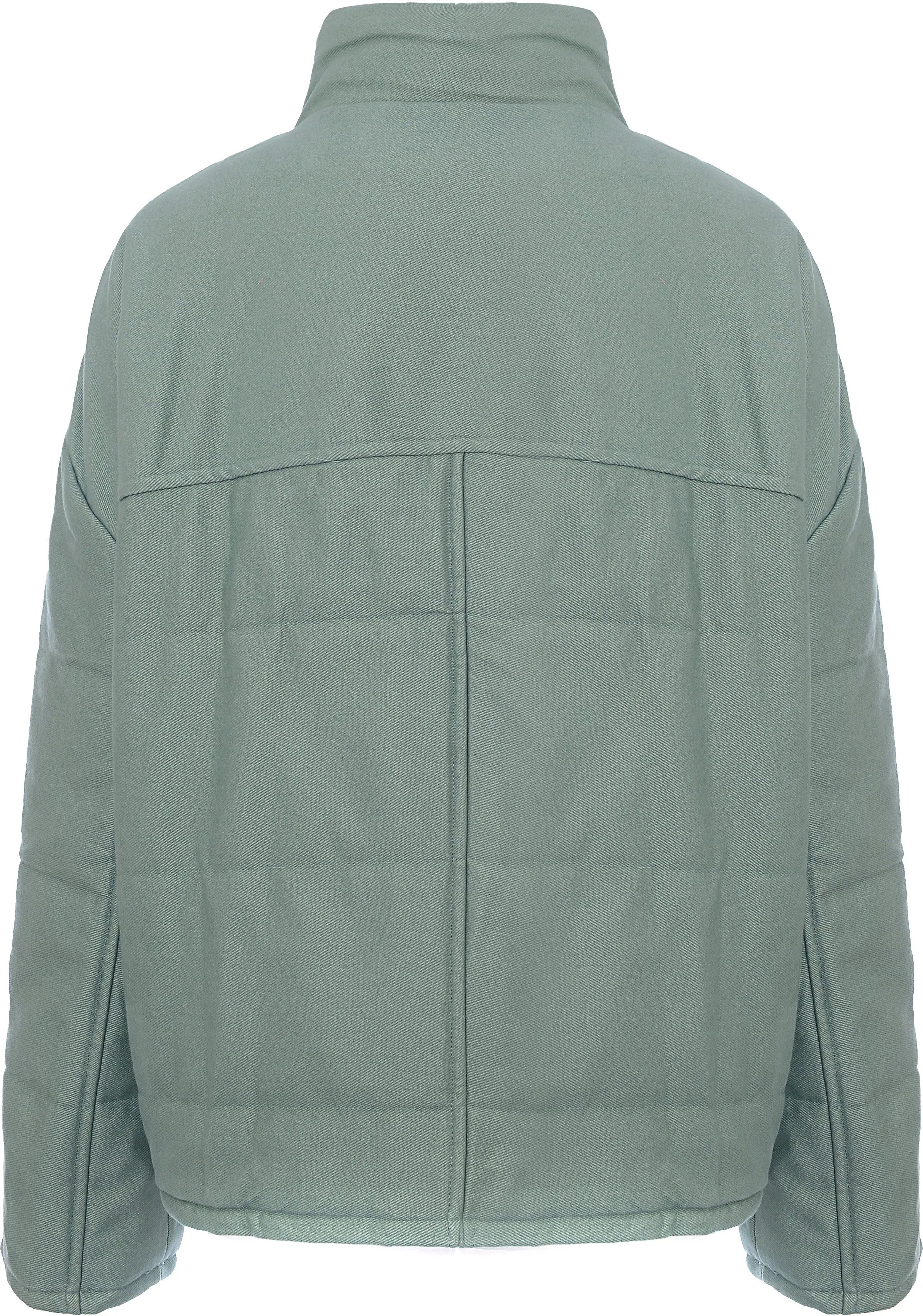 Mango Women's Green Quilted Zip Up Bomber Jacket