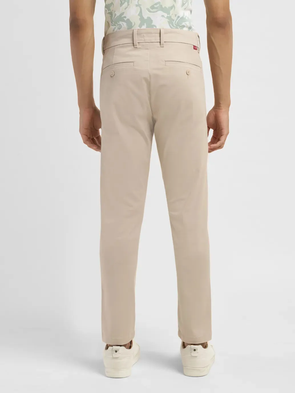 Men's Beige Slim Fit Chinos