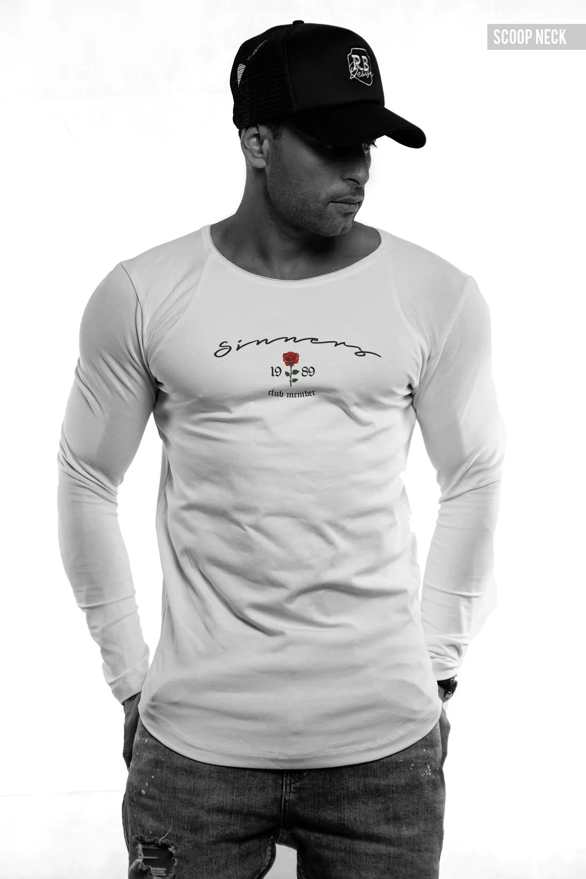 Mens Long Sleeve T-shirt "Sinners Club Member" MD919