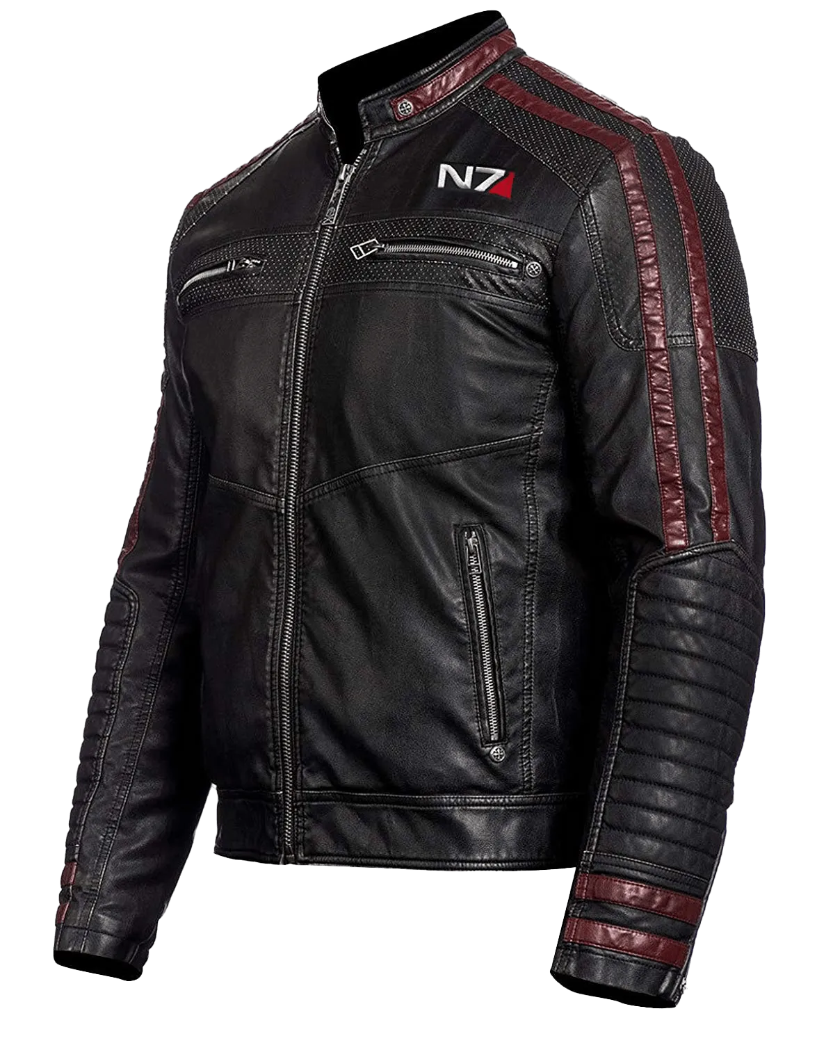 Men’s N7 Street Fighter Leather Jacket | Mens Black Commander N7 Leather Jacket