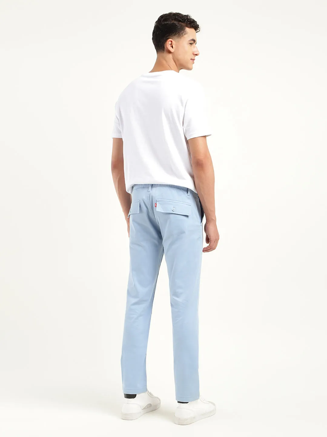 Men's Slim Fit Blue Cargo Trousers