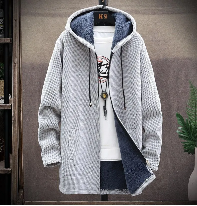 Men's Sweaters Coat Autumn Winter New Hot Warm Zipper Medium Long Cardigan Sweaters Man Casual Knitwear Sweatercoat Mens Clothes - S4115101