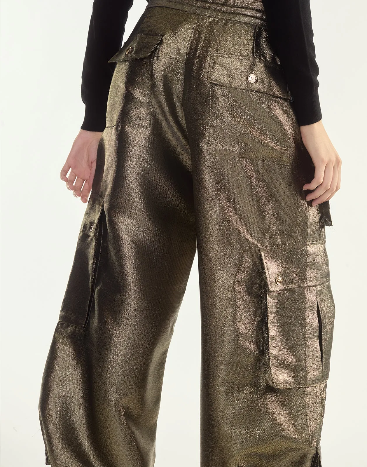 Metallic Cargo Pants