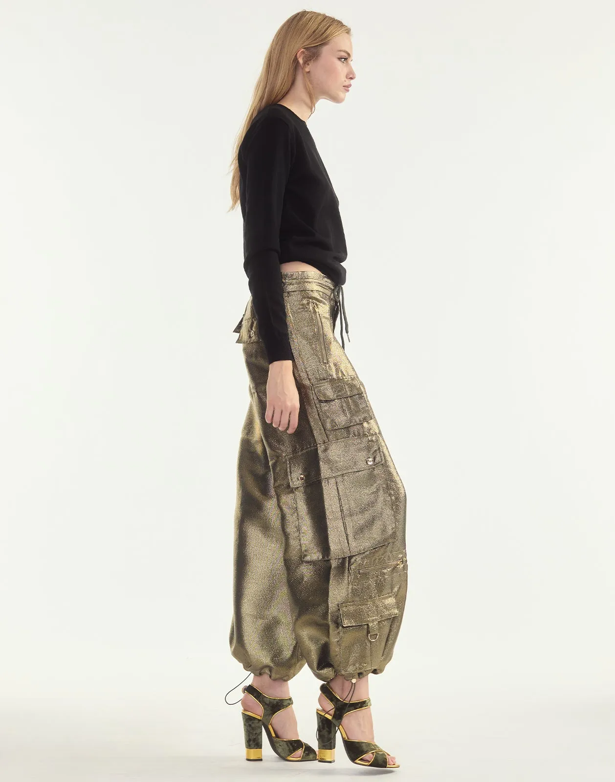 Metallic Cargo Pants