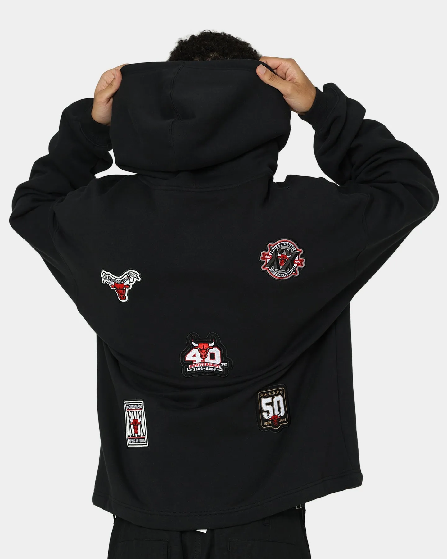 Mitchell & Ness Chicago Bulls Anniversary Hoodie Faded Black