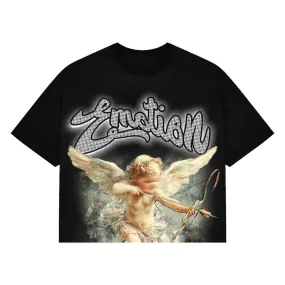 Mixed Emotion 'Cupid' Cropped Tee (Black)