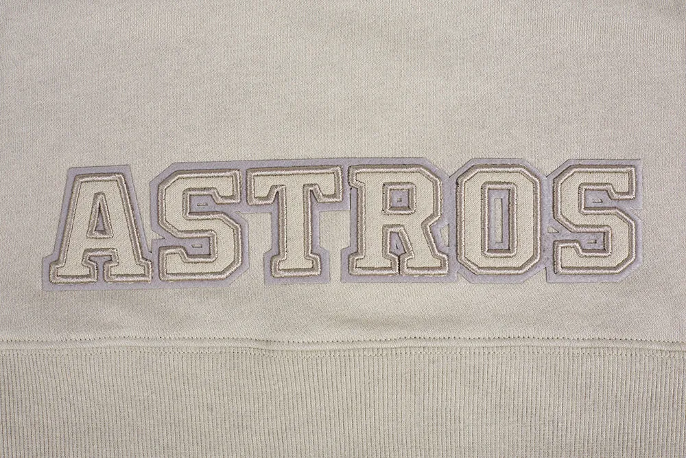 MLB HOUSTON ASTROS NEUTRAL WOMEN'S CROPPED PO HOODIE (TAUPE)