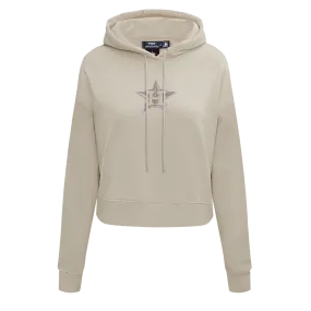 MLB HOUSTON ASTROS NEUTRAL WOMEN'S CROPPED PO HOODIE (TAUPE)