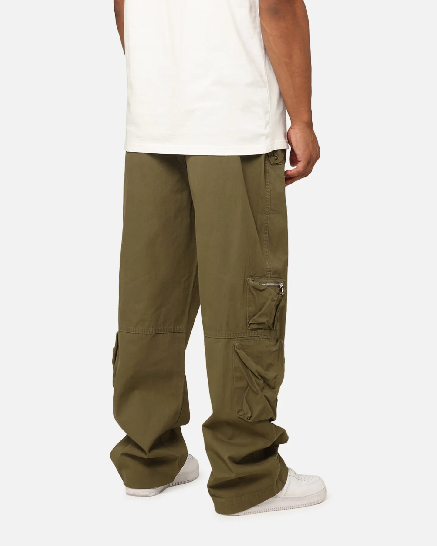 MNML Ultra Baggy Tactical Cargo Pants Olive