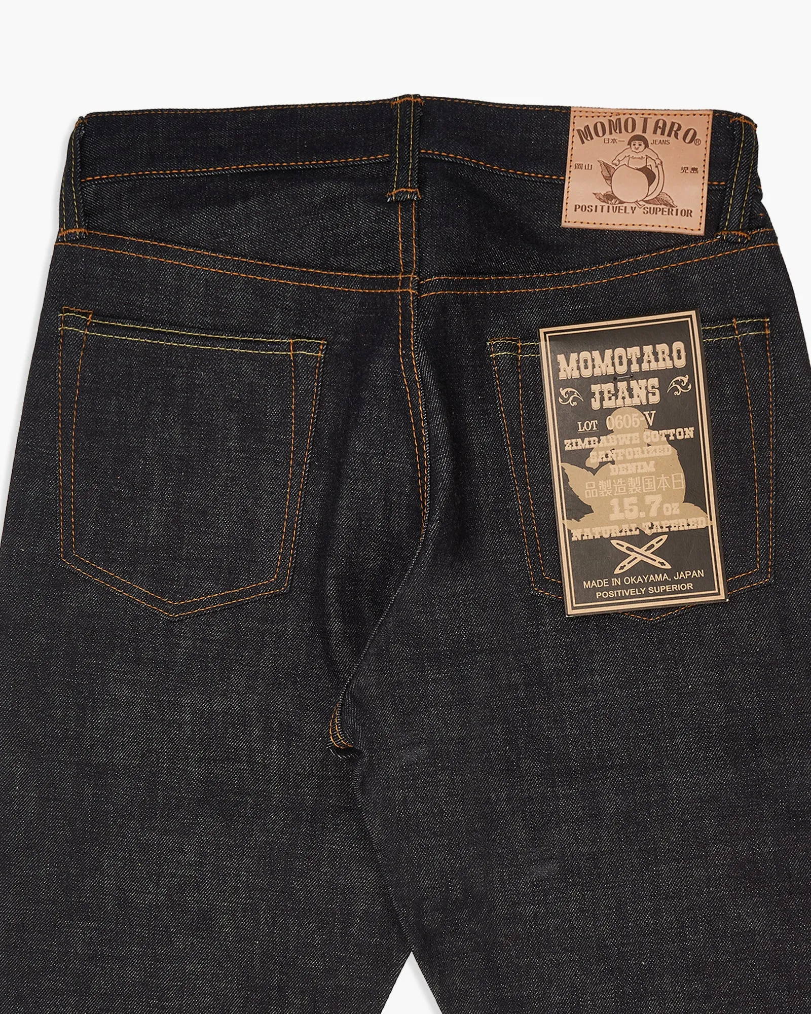 Momotaro 0605-V Natural Tapered Mens Jeans - 15.7oz Zimbabwe Cotton Selvedge Denim