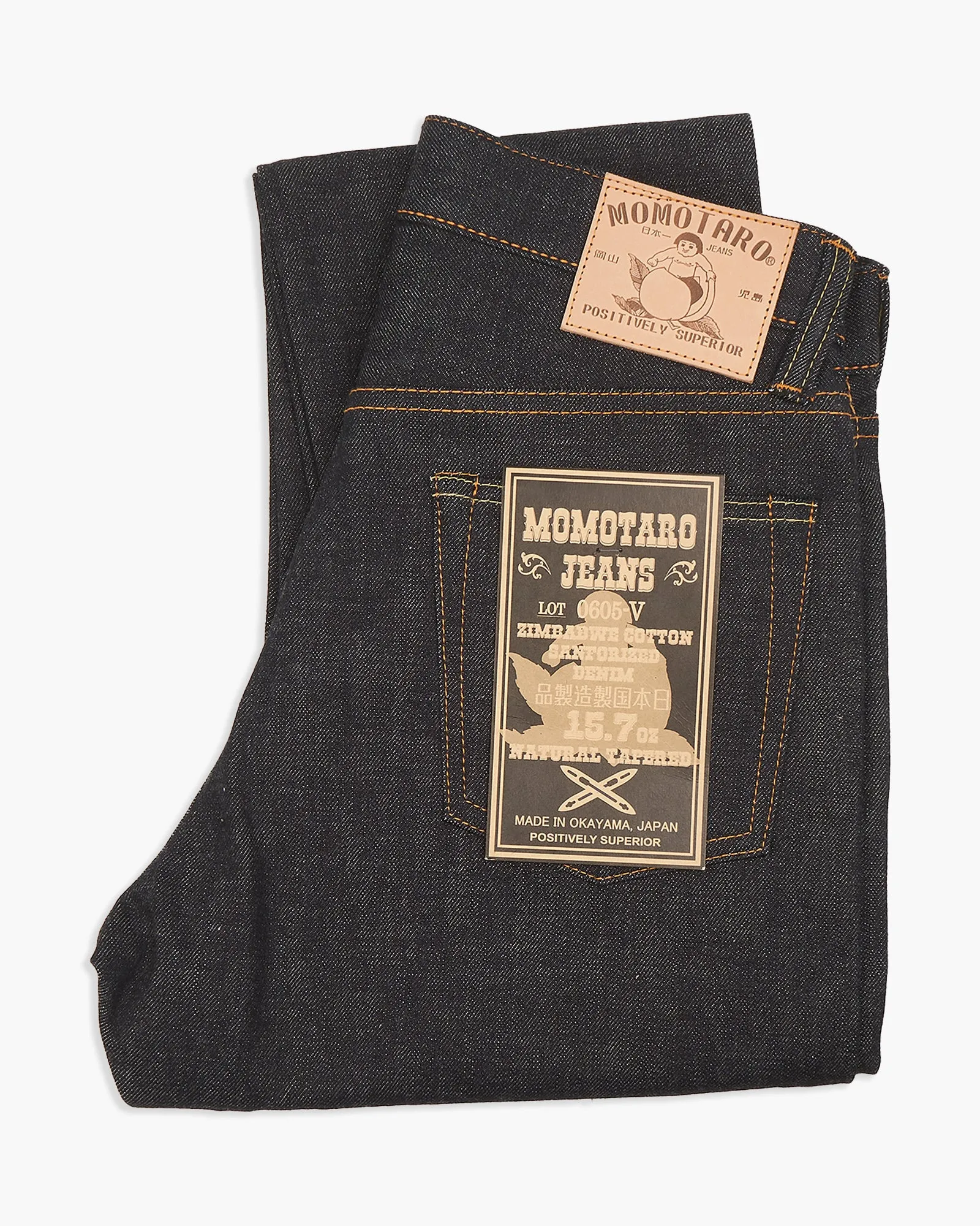 Momotaro 0605-V Natural Tapered Mens Jeans - 15.7oz Zimbabwe Cotton Selvedge Denim