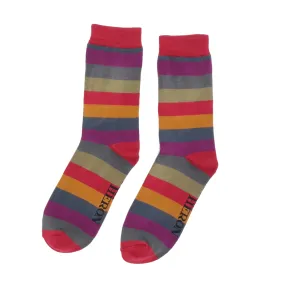 Mr Heron Thick Stripes Socks Dark