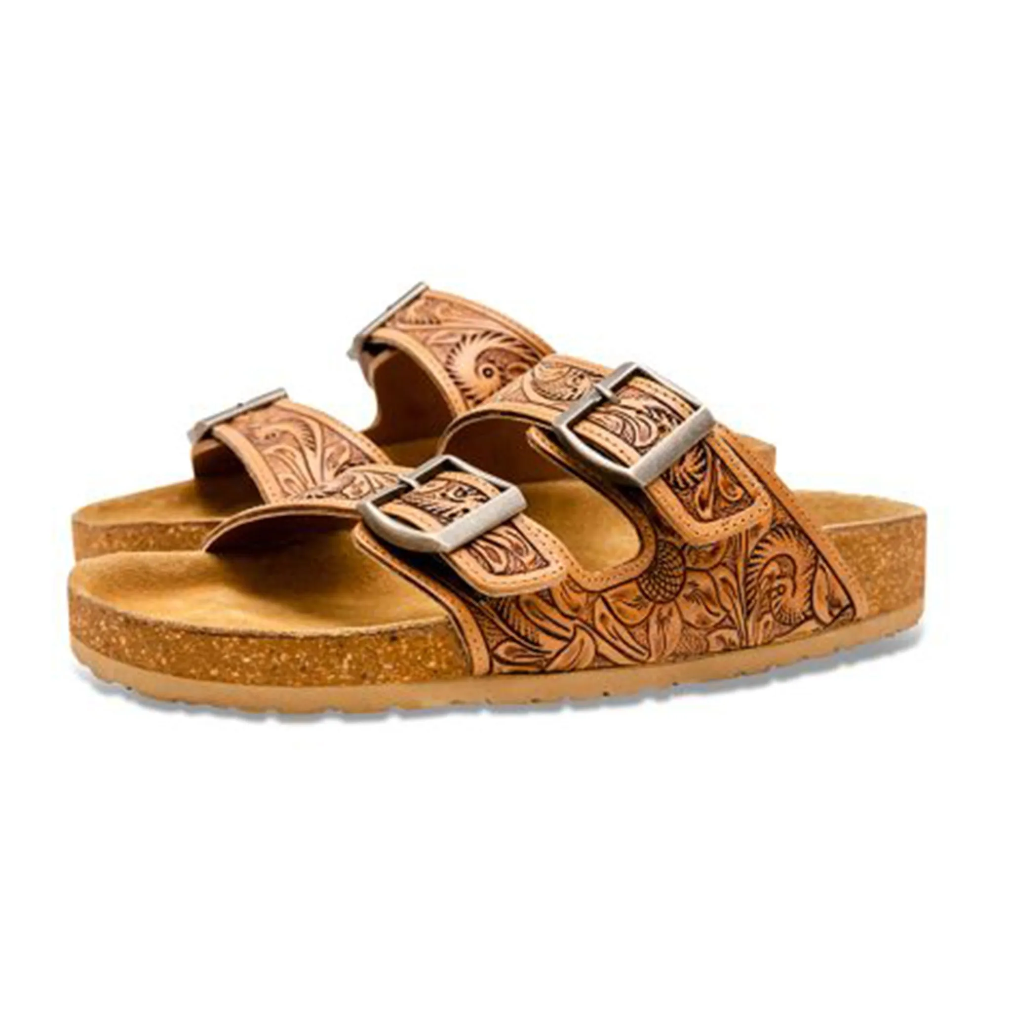 Myra Bags Tooled Double Strap Sandal