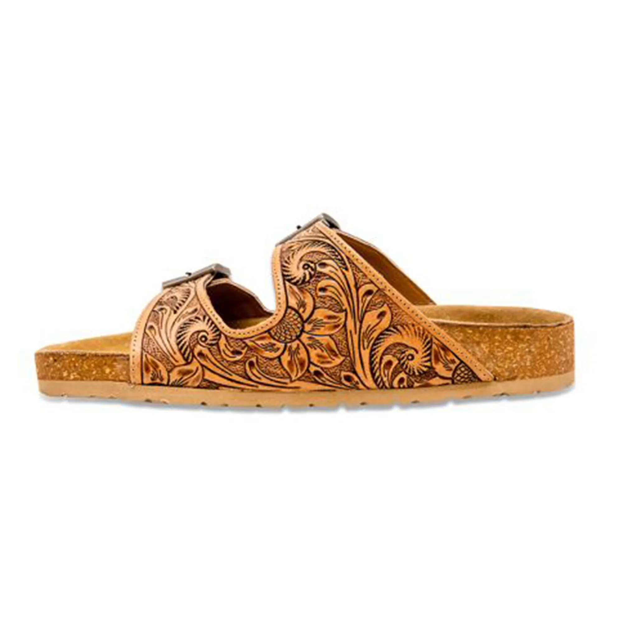 Myra Bags Tooled Double Strap Sandal