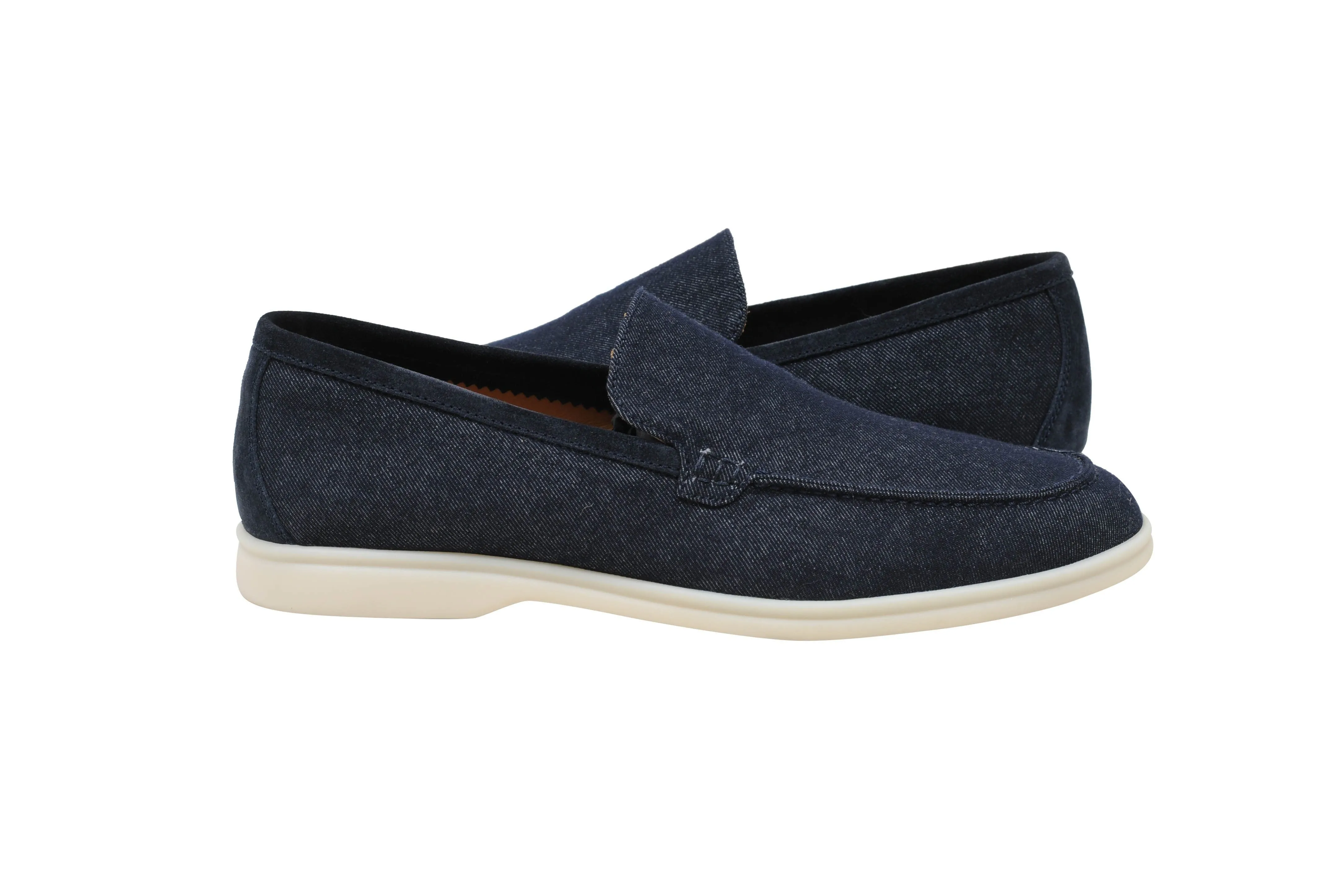 Navy Blue Denim Summer Walk Moccasin Slip On