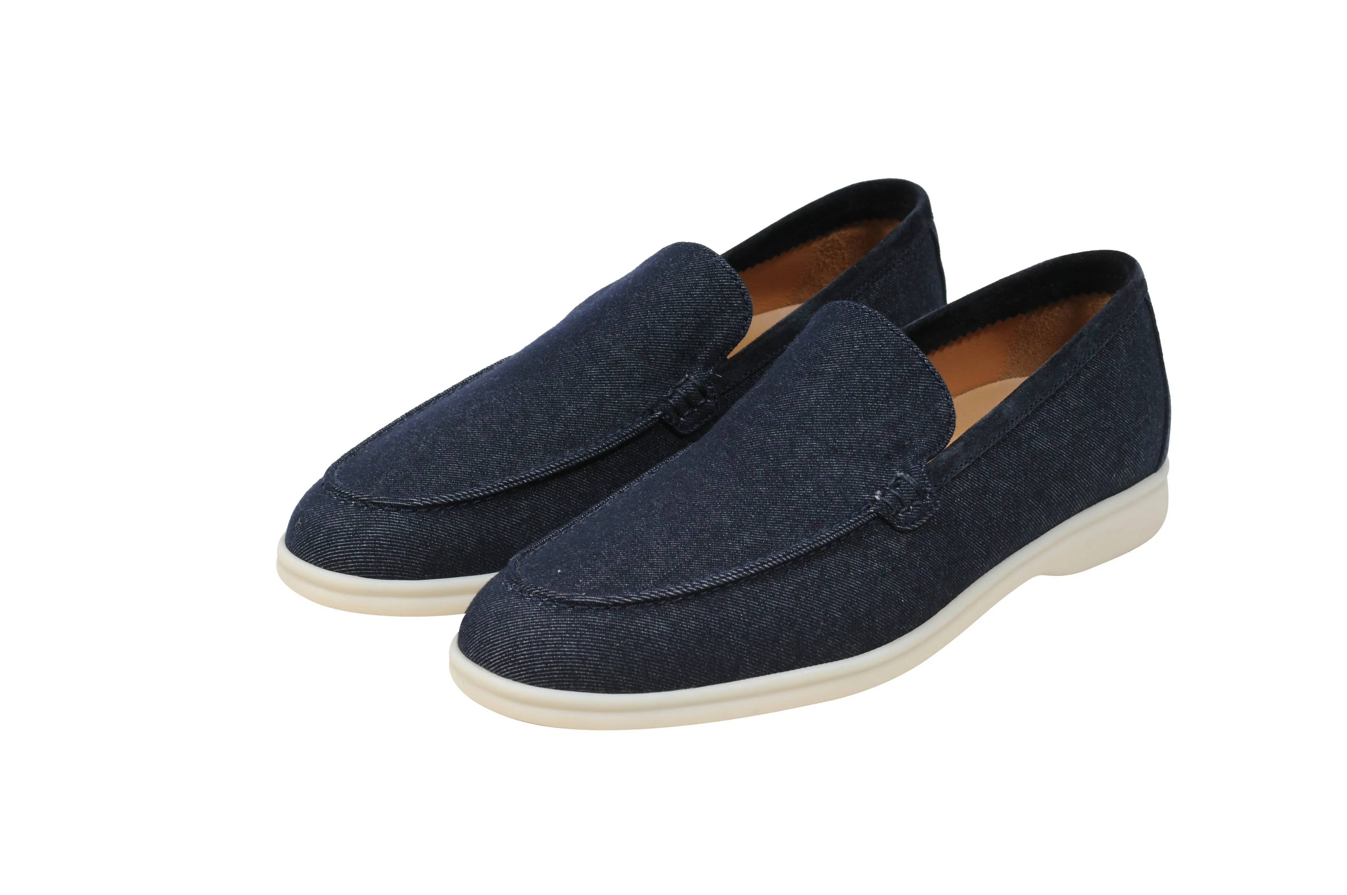 Navy Blue Denim Summer Walk Moccasin Slip On