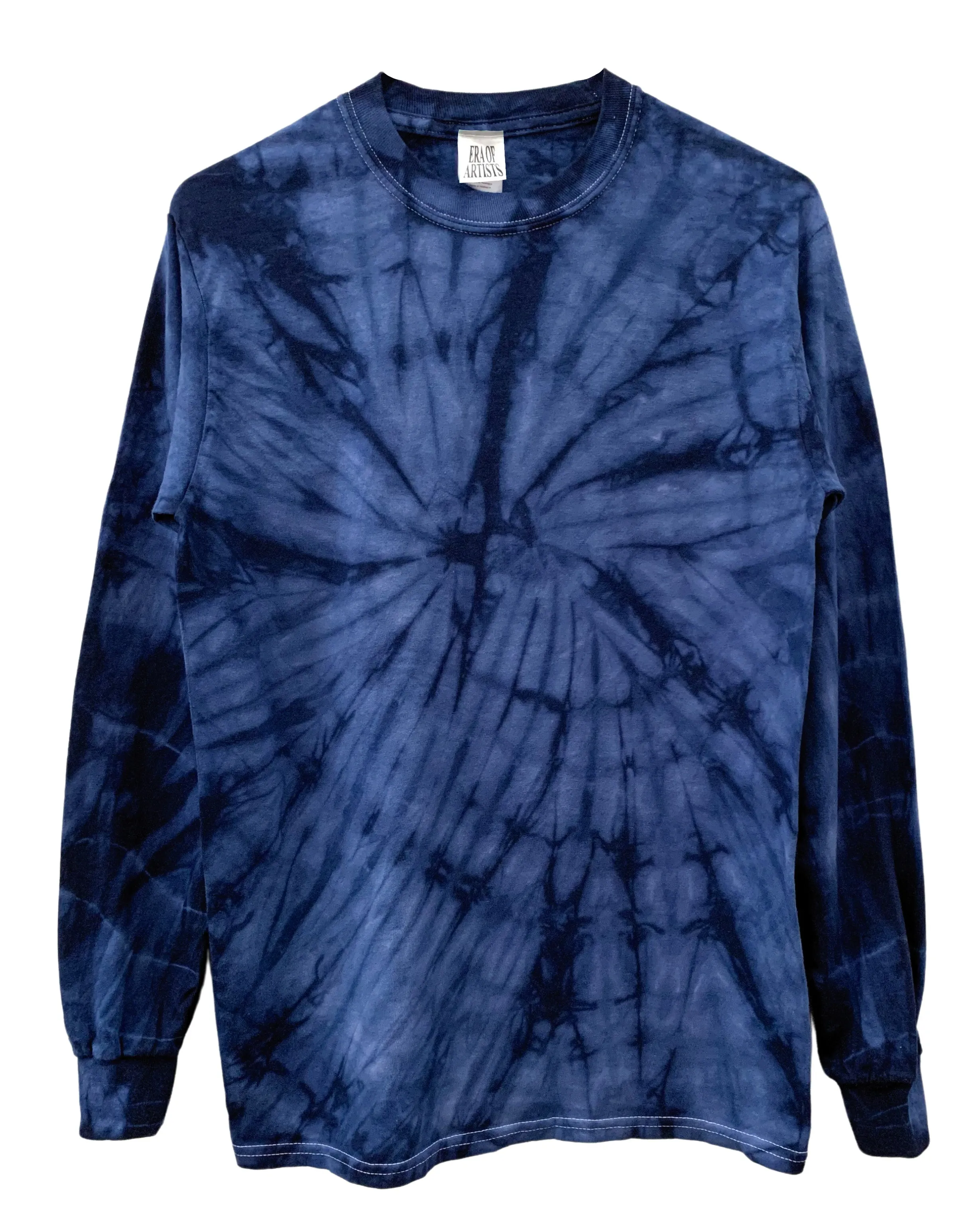 Navy Blue Tie-Dye Long Sleeve Unisex Tee