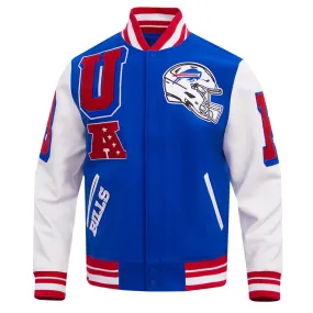 NFL BUFFALO BILLS  RIBBED WOOL VARSITY JACKET | NFL LEATHER JACKET