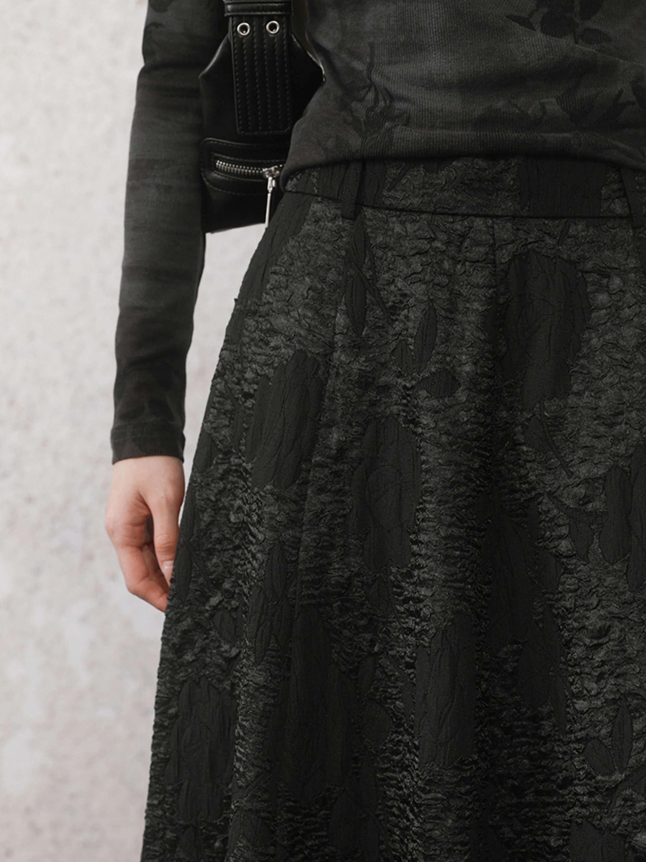 Niche Design Jacquard Long Skirt