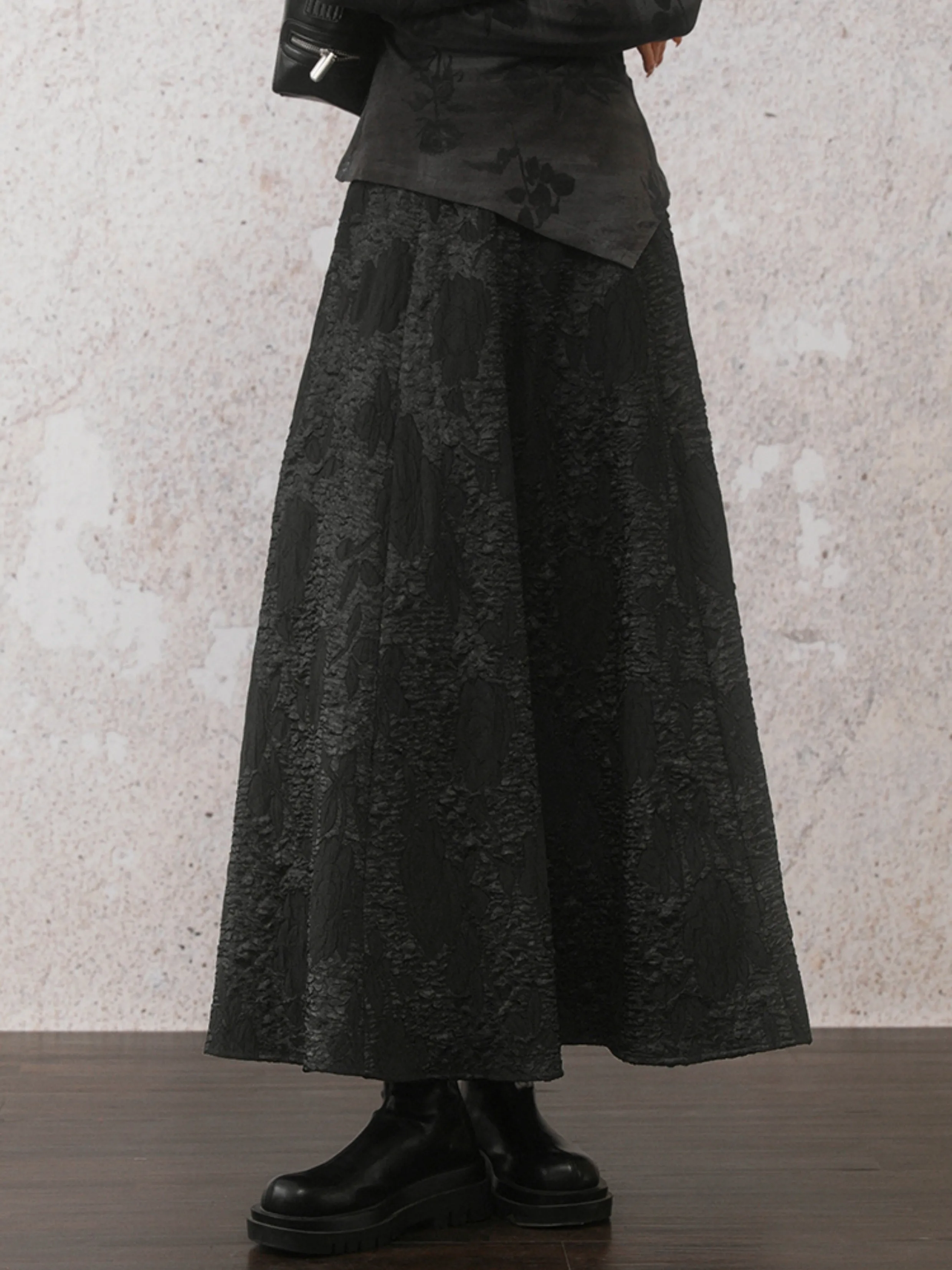 Niche Design Jacquard Long Skirt